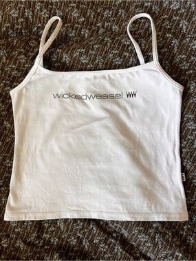 WW WICKED WEASEL White Logo Cami Tank Top